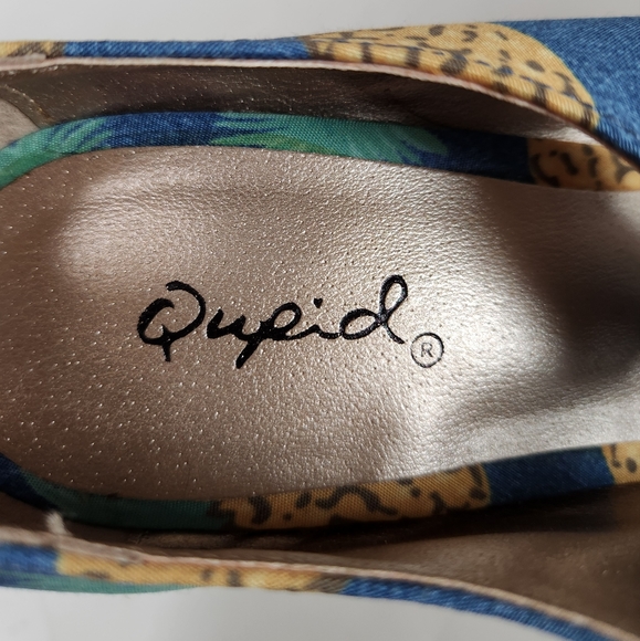 Qupid Pin-up, Retired "BluePineapple" Wedge Sandals size 6.5 NWOT - Picture 5 of 11